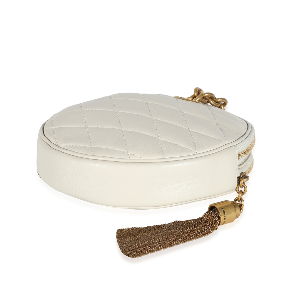 Saint Laurent Crema Soft Quilted Lambskin Le Maillon Round Tassel Chain Bag - Picture 7 of 8